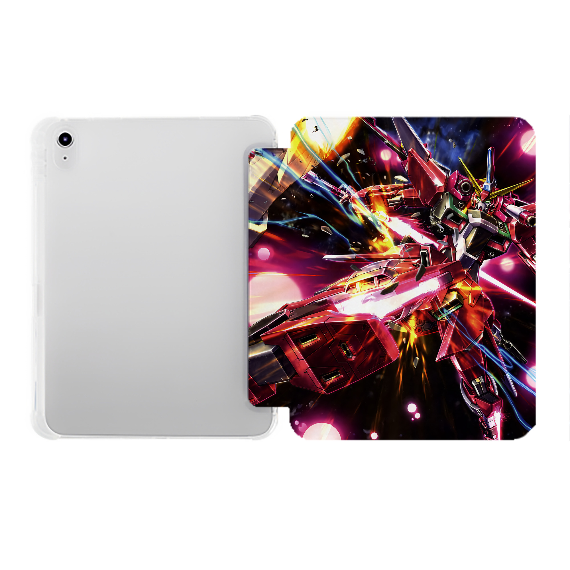 （画像用） 機動戦士ガンダム Mobile Suit Gundam IPad ケース ペン収納付き 三つ折りスタンド PUレザー×シリコン 対応機種9.5/10.5/10.9インチ